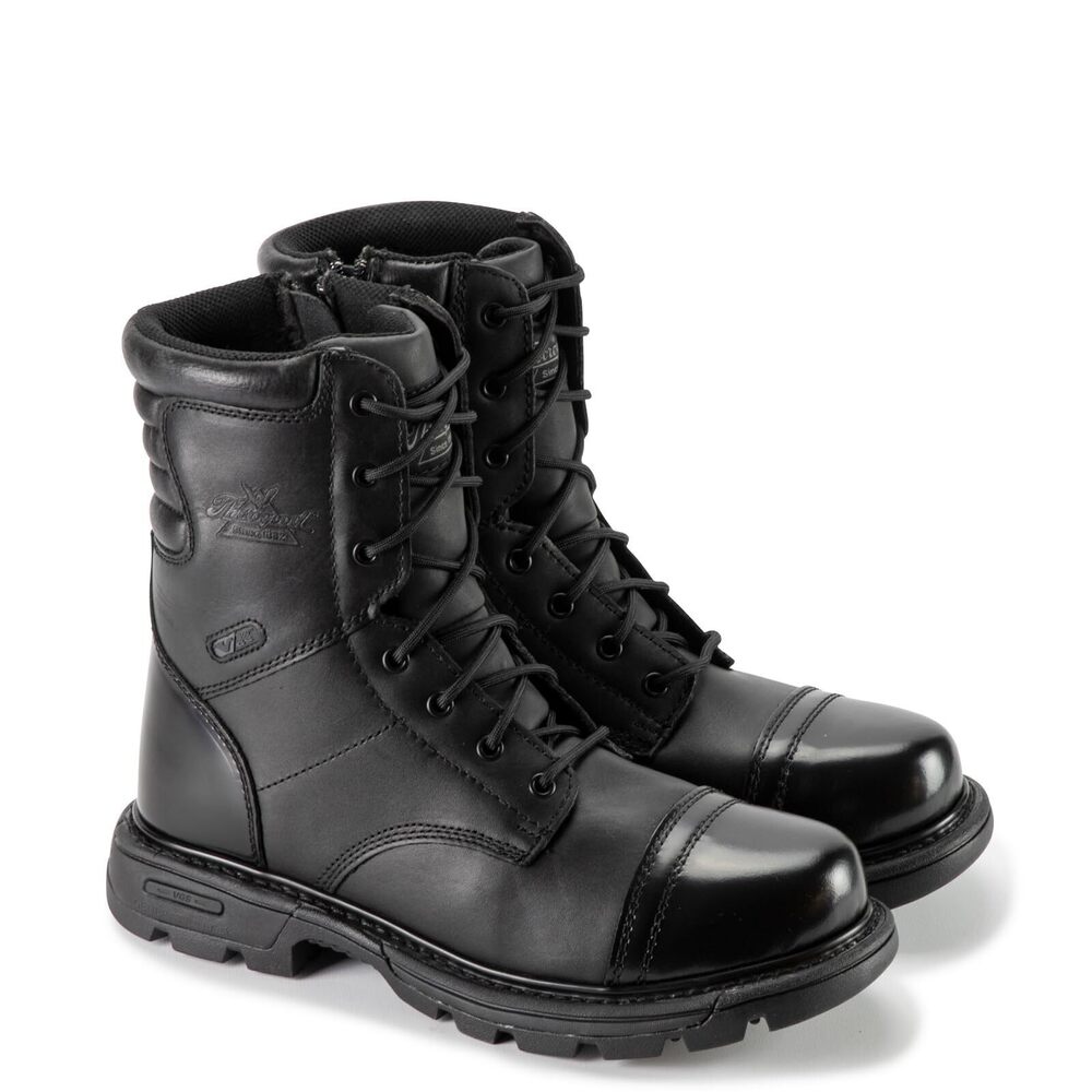 THOROGOOD GEN-FLEX2 8” SIDE-ZIP BLACK TACTICAL BOOTS FOR MEN AND WOMEN - HIGH-SH